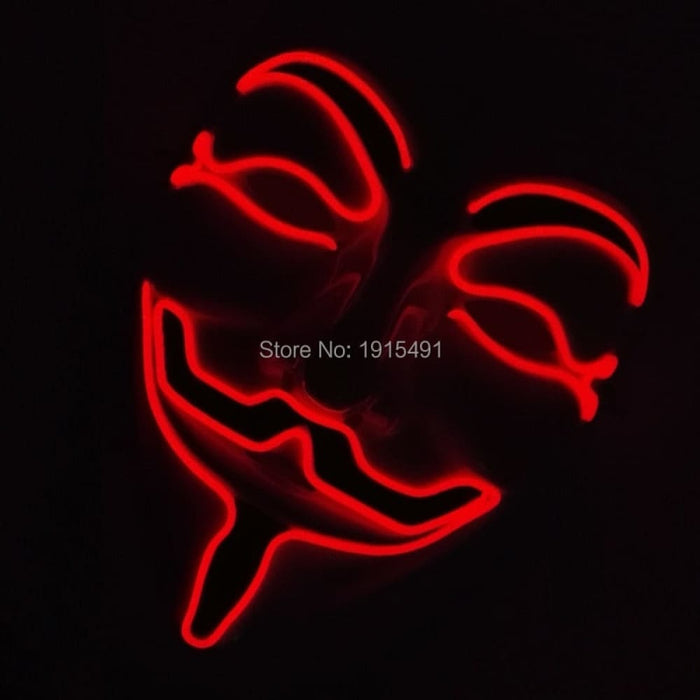 Luminous Led Neon Light Mask v For Vendetta Guy Fawkes