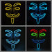 Luminous Led Neon Light Mask v For Vendetta Guy Fawkes