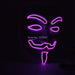 Luminous Led Neon Light Mask v For Vendetta Guy Fawkes