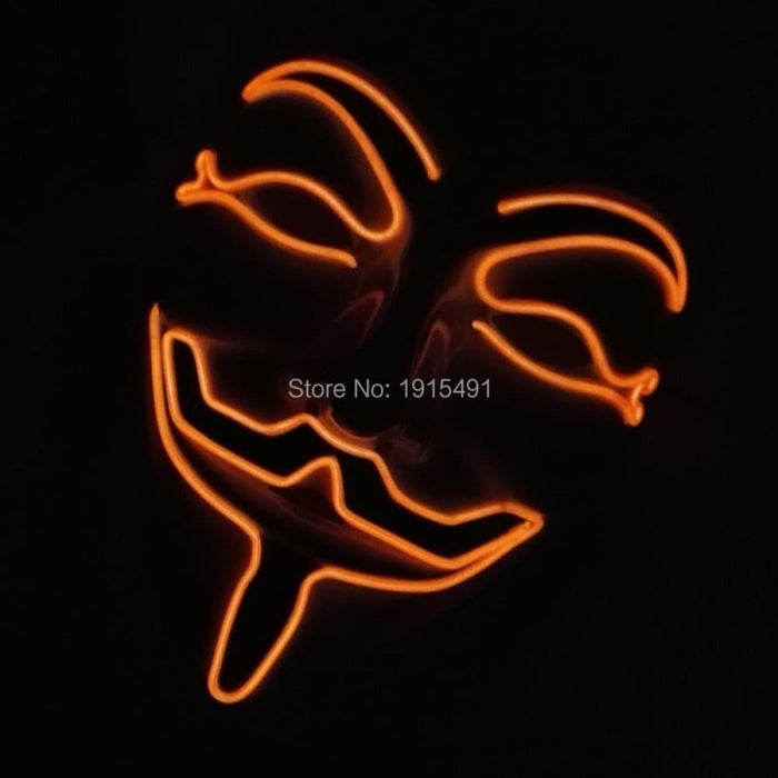 Luminous Led Neon Light Mask v For Vendetta Guy Fawkes