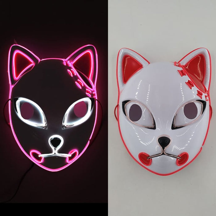 Luminous Party Mask Cosplay Japanese Anime Fox Horror Face