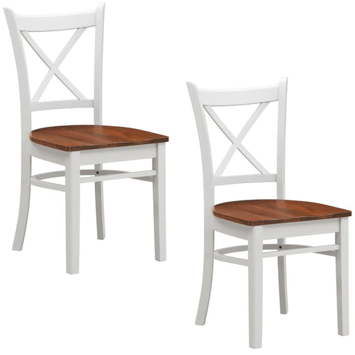 Lupin Dining Chair Set Of 2 Crossback Solid Rubber Wood