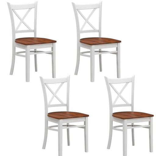 Lupin Dining Chair Set Of 4 Crossback Solid Rubber Wood