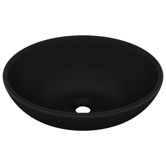 Luxury Basin Oval-shaped Matt Black 40x33 Cm Ceramic Oalkto