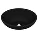 Luxury Basin Oval-shaped Matt Black 40x33 Cm Ceramic Oalkto