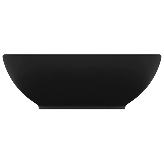 Luxury Basin Oval-shaped Matt Black 40x33 Cm Ceramic Oalkto