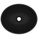 Luxury Basin Oval-shaped Matt Black 40x33 Cm Ceramic Oalkto