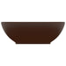 Luxury Basin Oval-shaped Matt Dark Brown 40x33 Cm Ceramic