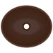 Luxury Basin Oval-shaped Matt Dark Brown 40x33 Cm Ceramic