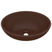 Luxury Basin Oval-shaped Matt Dark Brown 40x33 Cm Ceramic