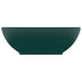 Luxury Basin Oval-shaped Matt Dark Green 40x33 Cm Ceramic