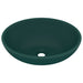 Luxury Basin Oval-shaped Matt Dark Green 40x33 Cm Ceramic