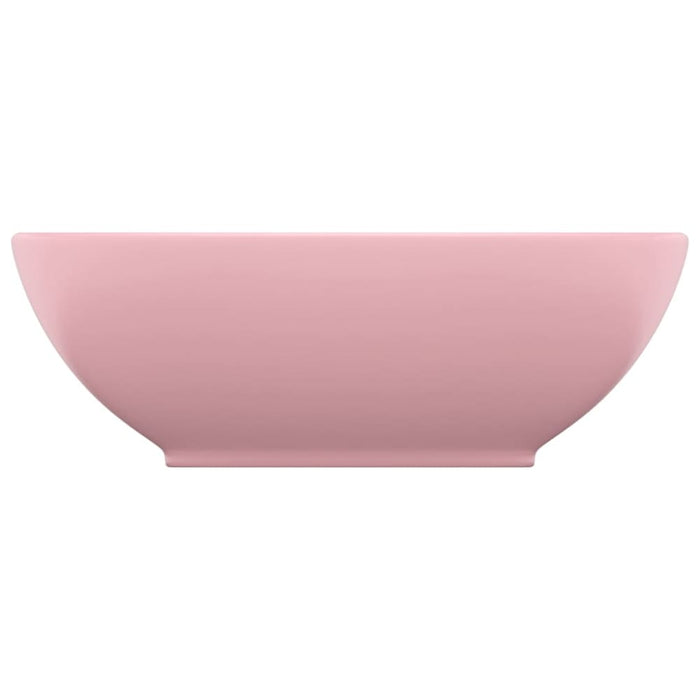 Luxury Basin Oval-shaped Matt Pink 40x33 Cm Ceramic Oalkxx