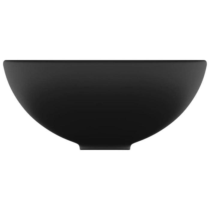 Luxury Bathroom Basin Round Matt Black 32.5x14 Cm Ceramic