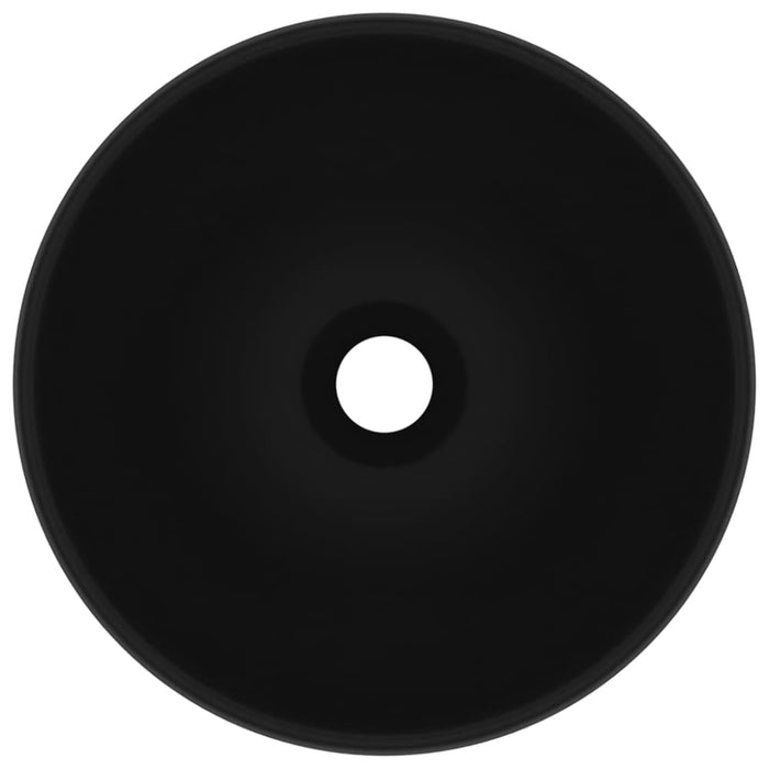 Luxury Bathroom Basin Round Matt Black 32.5x14 Cm Ceramic