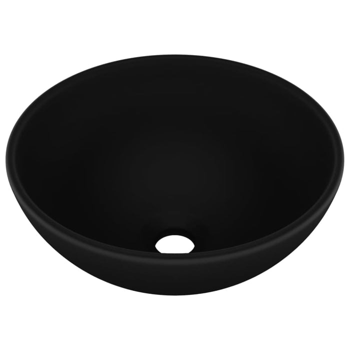 Luxury Bathroom Basin Round Matt Black 32.5x14 Cm Ceramic