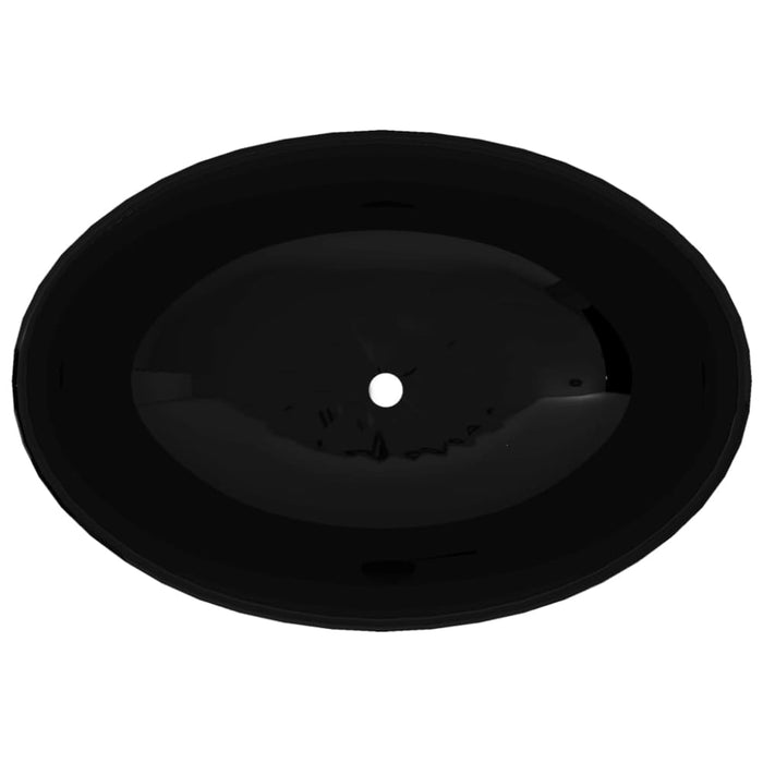 Luxury Ceramic Basin Oval-shaped Sink Black 40 x 33 Cm