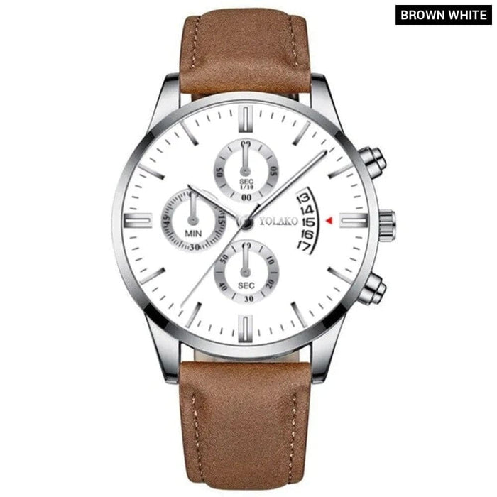 Luxury Fashion Mens Military Sports Watches Male Brown