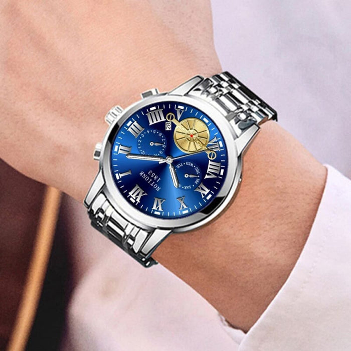 Luxury Fashion Mens Watches Luminous Waterproof Silver