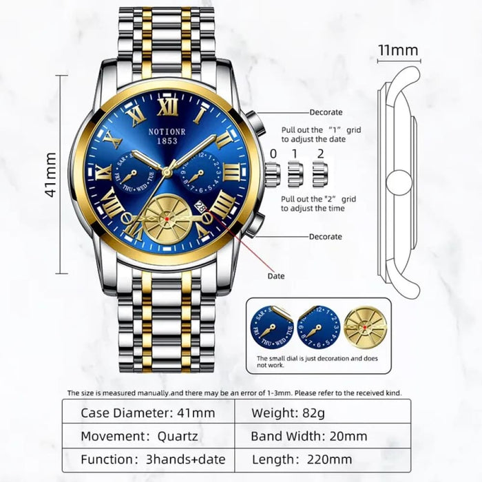 Luxury Fashion Mens Watches Luminous Waterproof Stainless