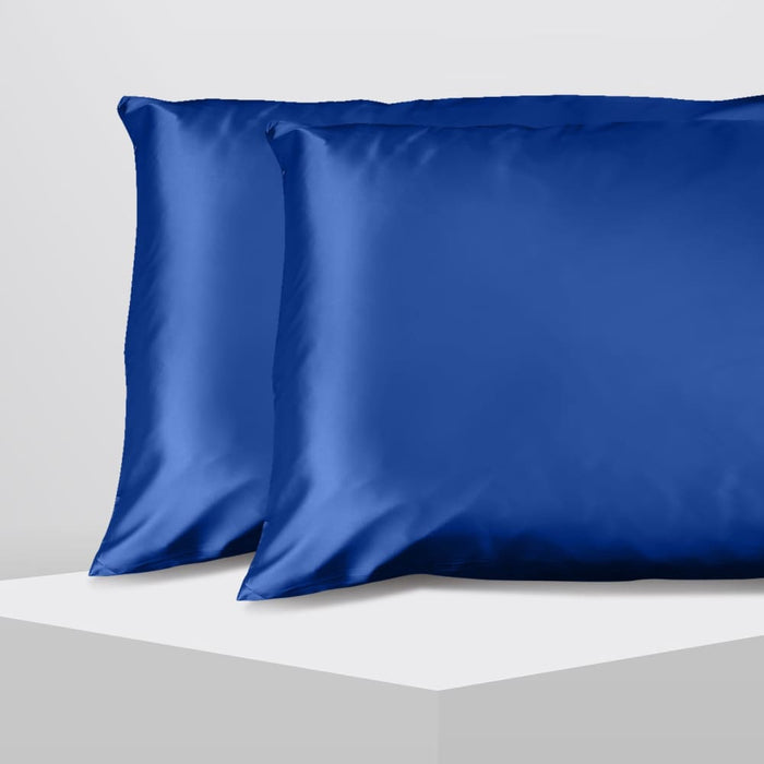 Luxury Satin Pillowcase Twin Pack Size With Gift Box - Navy