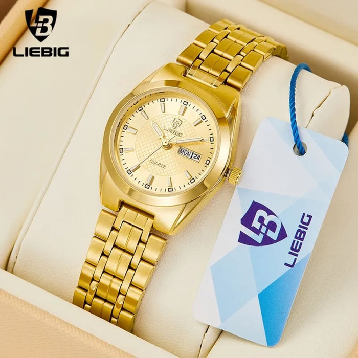 Luxury Stainless Steel Waterproof Quartz Wristwatch Women