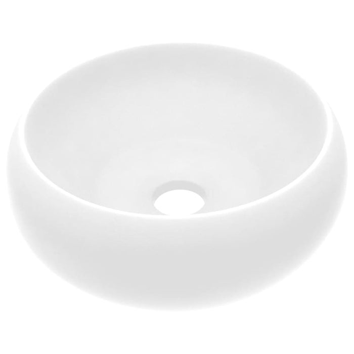 Luxury Wash Basin Round Matt White 40x15 Cm Ceramic Oalkkn