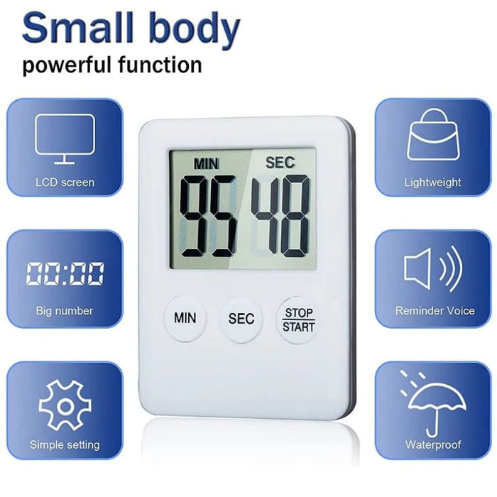 Magnetic Kitchen Timer Digital Led Display Loud Alarm Count