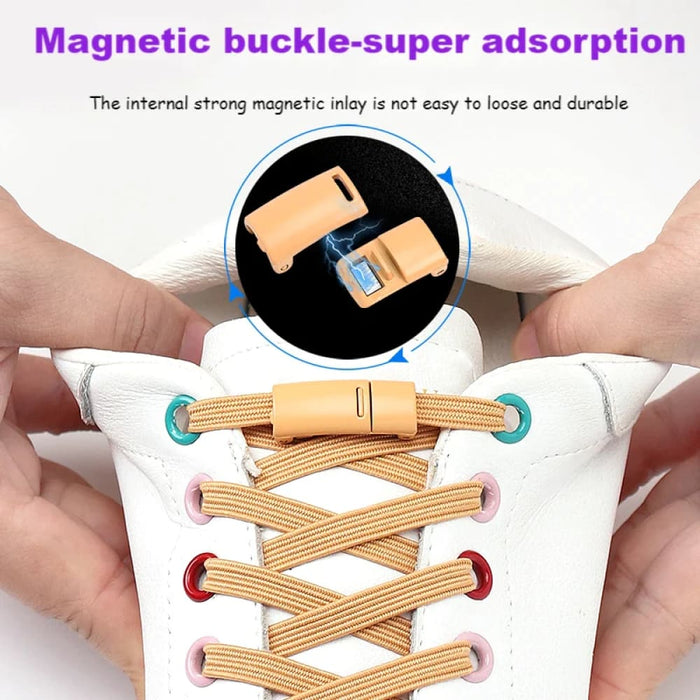 Magnetic Lock Without Ties Elastic Sneakers Shoe Laces