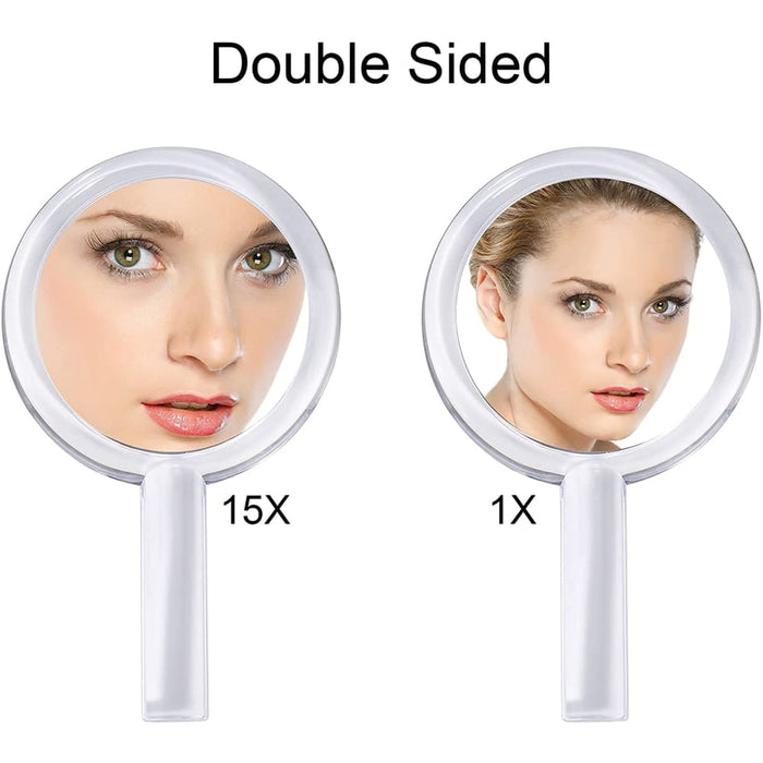 20x Magnifying Hand Mirror Two Sided Use For Makeup