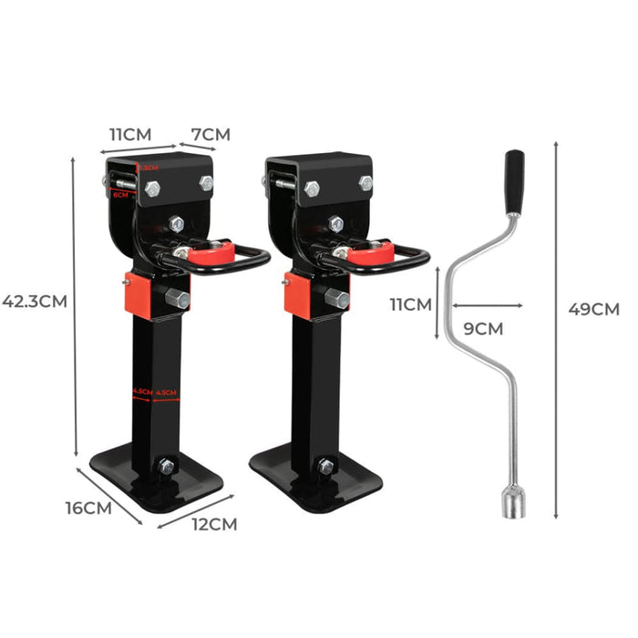 Manan 2x 400mm Drop Down Corner Stabilizer Legs 1200lb