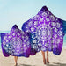 Mandala Hooded Towel For Adults Floral Lotus Microfiber Bath