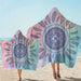 Mandala Hooded Towel For Adults Floral Lotus Microfiber Bath