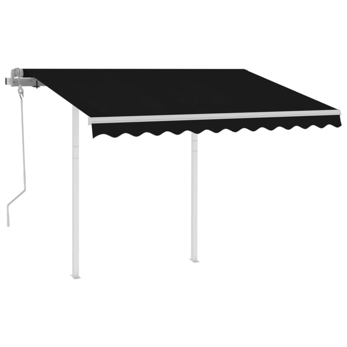 Manual Retractable Awning With Posts 3x2.5 m Anthracite