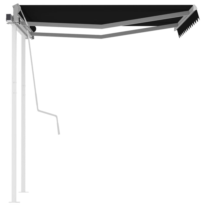 Manual Retractable Awning With Posts 3x2.5 m Anthracite