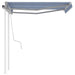 Manual Retractable Awning With Posts 3x2.5 m Blue And White