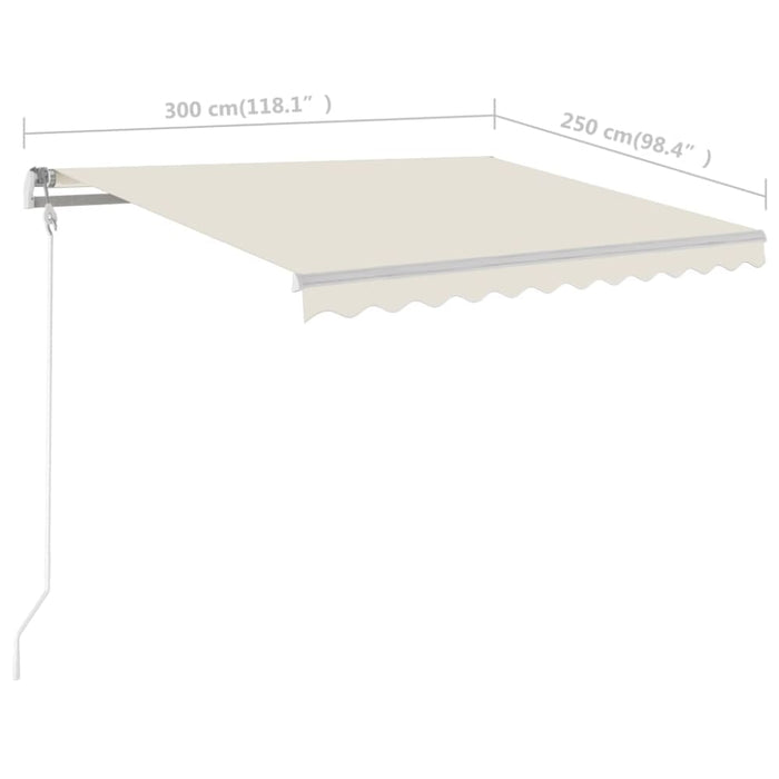 Manual Retractable Awning With Posts 3x2.5 m Cream Tbibbki