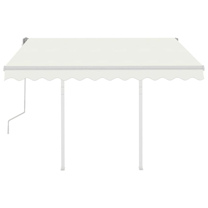 Manual Retractable Awning With Posts 3x2.5 m Cream Tblknki