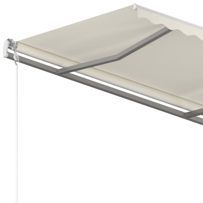 Manual Retractable Awning With Posts 3x2.5 m Cream Tblknki