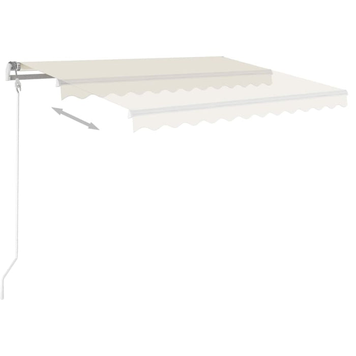 Manual Retractable Awning With Posts 3x2.5 m Cream Tblknki