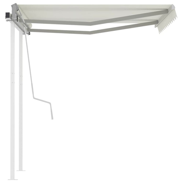 Manual Retractable Awning With Posts 3x2.5 m Cream Tblknki