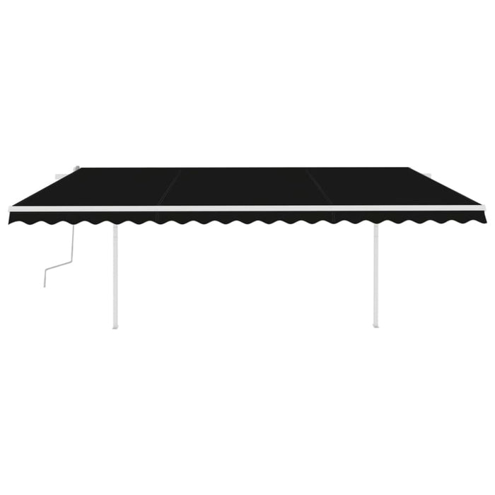 Manual Retractable Awning With Posts 5x3 m Anthracite