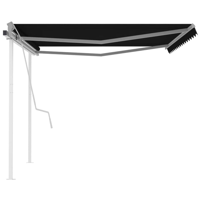 Manual Retractable Awning With Posts 4x3 m Anthracite