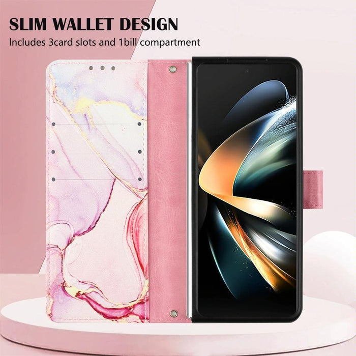 Marble Flip Leather Phone Case Pt003 For Samsung Galaxy z