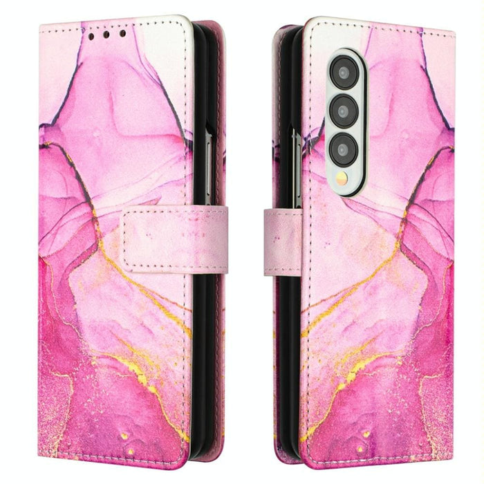 Marble Flip Leather Phone Case Pt003 For Samsung Galaxy z