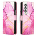 Marble Flip Leather Phone Case Pt003 For Samsung Galaxy z