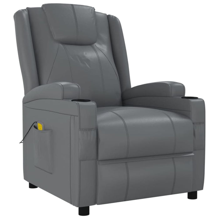 Massage Chair Anthracite Faux Leather Taxiop