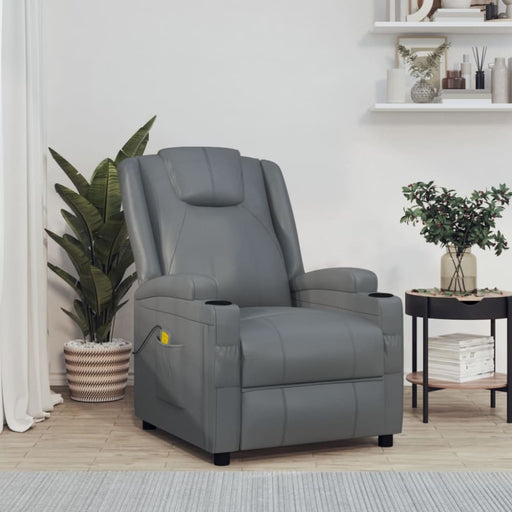 Massage Chair Anthracite Faux Leather Taxiop