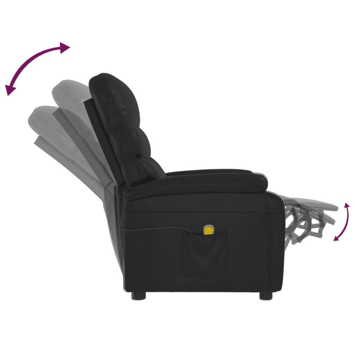 Massage Chair Black Faux Leather Taxlkt