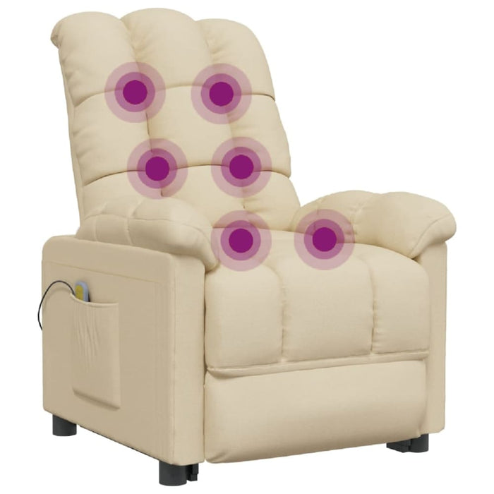 Massage Chair Cream Fabric Taxiax